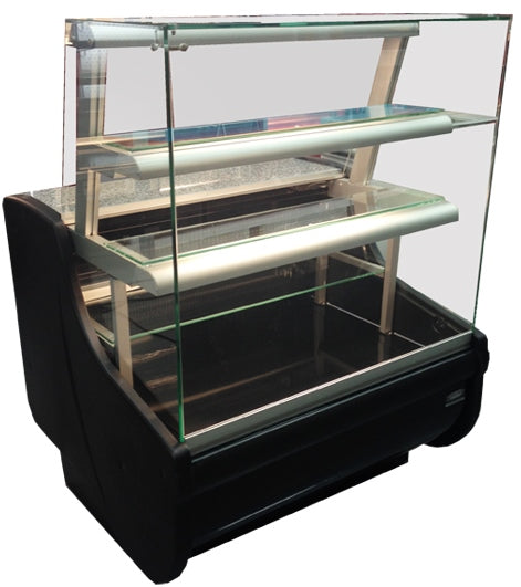 39" Refrigerated & Dry Combination Pastry Case Straight Glass-3-shelves